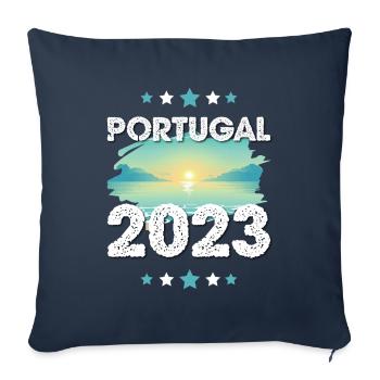Portugal 2023 - Housse de coussin décorative 45 x 45 cm - bleu marine - Devant