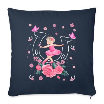Ballerine en Tutu Danse dans Horseshoe Girls - Housse de coussin décorative 45 x 45 cm - bleu marine - Devant