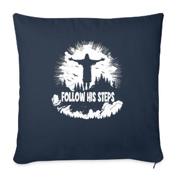 Christian Quotes Designs Follow His Steps - Sofa pillowcase 17,3'' x 17,3'' (45 x 45 cm) - navy - Front