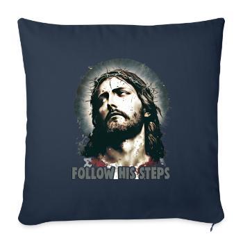 Christian Quotes Designs Follow His Steps - Sofa pillowcase 17,3'' x 17,3'' (45 x 45 cm) - navy - Front