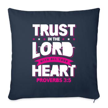 Bible Heart Trust - Housse de coussin décorative 45 x 45 cm - bleu marine - Devant