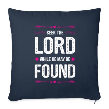 God Bible Proverb - Sofa pillowcase 17,3'' x 17,3'' (45 x 45 cm) - navy - Front