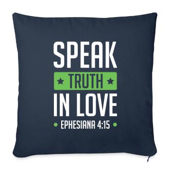 Bible de Dieu d’amour - Housse de coussin décorative 45 x 45 cm - bleu marine - Devant