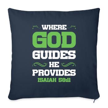 God directs the Bible - Sofa pillowcase 17,3'' x 17,3'' (45 x 45 cm) - navy - Front