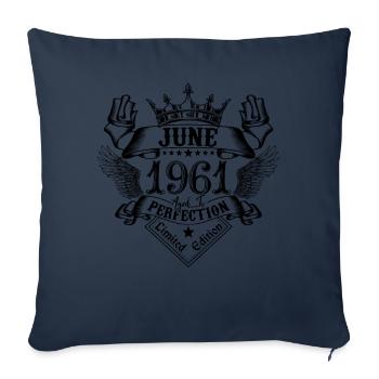 Vintage Juin 1961 Juin 1961 né en Juin - Housse de coussin décorative 45 x 45 cm - bleu marine - Devant