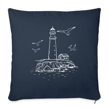 Vintage Lighthouse - Sofa pillowcase 17,3'' x 17,3'' (45 x 45 cm) - navy - Front