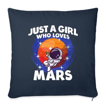 Fille Mars Cadeau - Housse de coussin décorative 45 x 45 cm - bleu marine - Devant