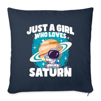 Girl Saturn Gift - Sofa pillowcase 17,3'' x 17,3'' (45 x 45 cm) - navy - Front