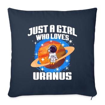 Fille Uranus Cadeau - Housse de coussin décorative 45 x 45 cm - bleu marine - Devant