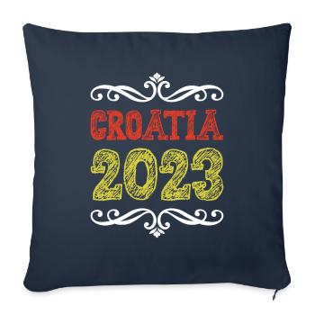 Croatia 2023 - Sofa pillowcase 17,3'' x 17,3'' (45 x 45 cm) - navy - Front