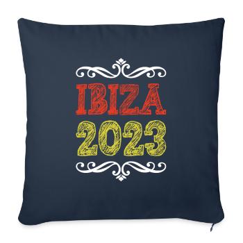 Ibiza 2023 - Housse de coussin décorative 45 x 45 cm - bleu marine - Devant