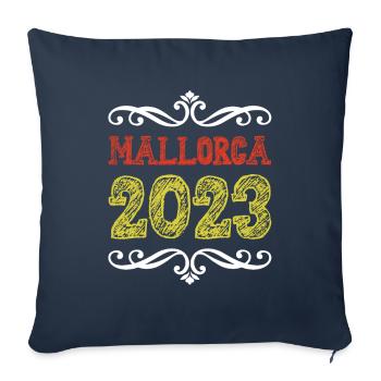 Majorque 2023 - Housse de coussin décorative 45 x 45 cm - bleu marine - Devant