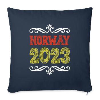 Norway 2023 Norwegen Urlaub - Sofakissenbezug 45 x 45 cm - Navy - Vorne
