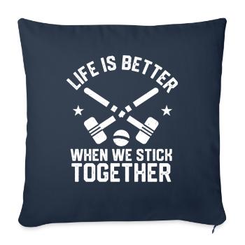 Croquet - Housse de coussin décorative 45 x 45 cm - bleu marine - Devant