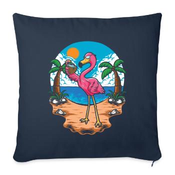 Flamant - Housse de coussin décorative 45 x 45 cm - bleu marine - Devant