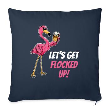 Flamant - Housse de coussin décorative 45 x 45 cm - bleu marine - Devant