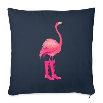Flamant - Housse de coussin décorative 45 x 45 cm - bleu marine - Devant