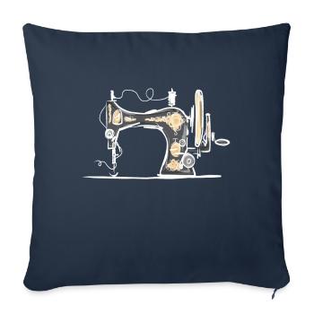 Sewing machine seamstress seamstress - Sofa pillowcase 17,3'' x 17,3'' (45 x 45 cm) - navy - Front