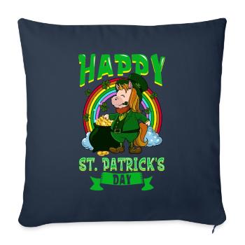 St Patrick's Unicorn - Happy St Patrick's Day - Sofa pillowcase 17,3'' x 17,3'' (45 x 45 cm) - navy - Front