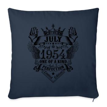 Anniversaire Juillet 1954 né en Juillet 1954 - Housse de coussin décorative 45 x 45 cm - bleu marine - Devant