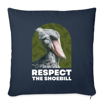Respect the Shoebill Shoebill Bird - Sofa pillowcase 17,3'' x 17,3'' (45 x 45 cm) - navy - Front