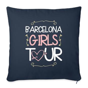 Barcelona Girls Tour - Housse de coussin décorative 45 x 45 cm - bleu marine - Devant