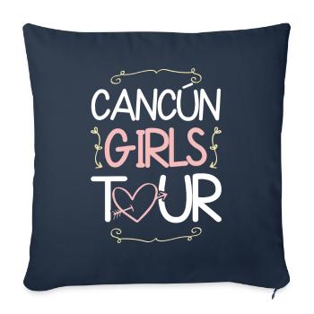 Cancun Girls Tour - Housse de coussin décorative 45 x 45 cm - bleu marine - Devant