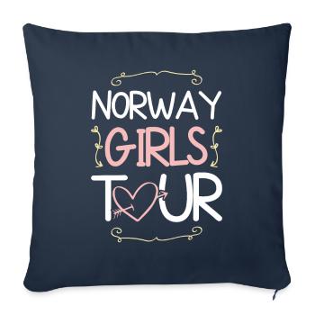Tournée des filles de Norvège - Housse de coussin décorative 45 x 45 cm - bleu marine - Devant