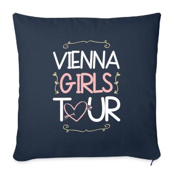 Vienna Girls Tour Wien - Housse de coussin décorative 45 x 45 cm - bleu marine - Devant