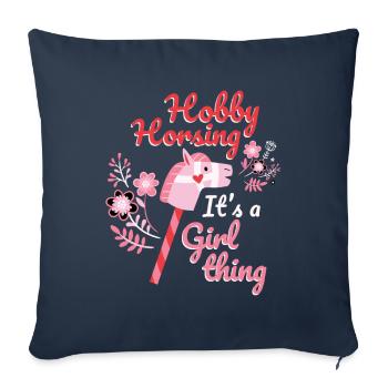 Its a Girl Thing Hobbyhorsing - Sofa pillowcase 17,3'' x 17,3'' (45 x 45 cm) - navy - Front