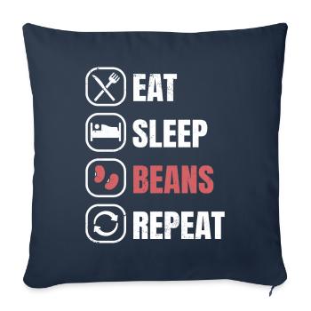 Haricots - Housse de coussin décorative 45 x 45 cm - bleu marine - Devant