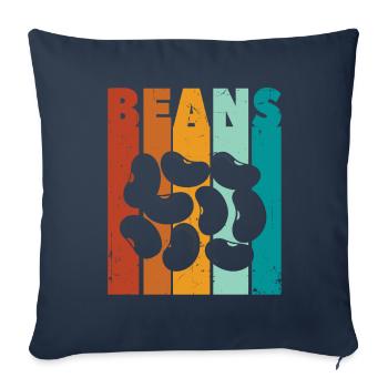 Haricots - Housse de coussin décorative 45 x 45 cm - bleu marine - Devant