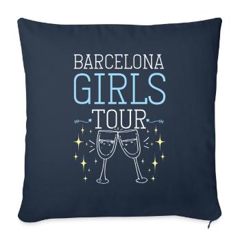 Barcelona Girls Tour - Housse de coussin décorative 45 x 45 cm - bleu marine - Devant