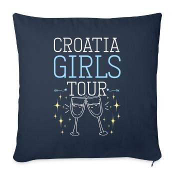 Tournée des filles en Croatie - Housse de coussin décorative 45 x 45 cm - bleu marine - Devant