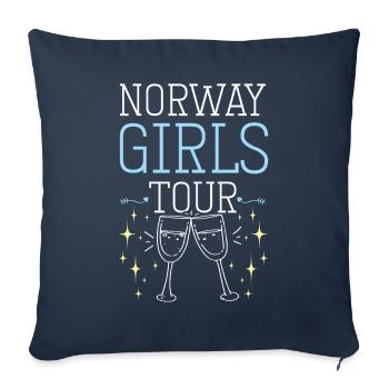 Tournée des filles en Norvège - Housse de coussin décorative 45 x 45 cm - bleu marine - Devant