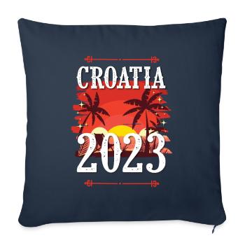 Croatia 2023 - Sofa pillowcase 17,3'' x 17,3'' (45 x 45 cm) - navy - Front
