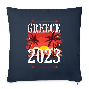 Greece 2023 - Sofa pillowcase 17,3'' x 17,3'' (45 x 45 cm) - navy - Front