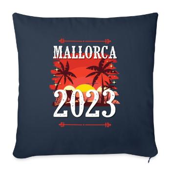 Majorque 2023 - Housse de coussin décorative 45 x 45 cm - bleu marine - Devant