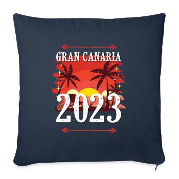 Grande Canarie 2023 (Garantie du prix le plus bas) - Housse de coussin décorative 45 x 45 cm - bleu marine - Devant