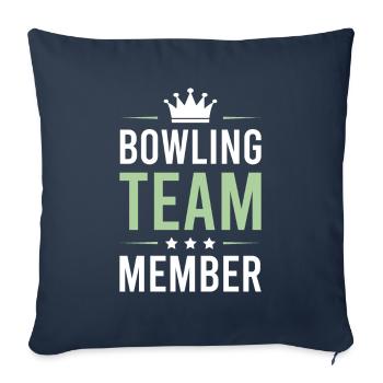 Équipe de bowling - Housse de coussin décorative 45 x 45 cm - bleu marine - Devant