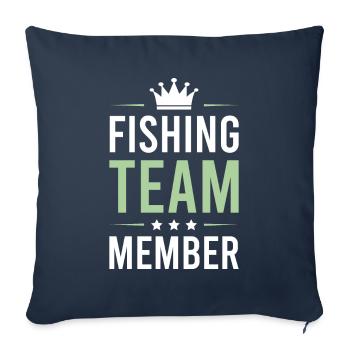Équipe de pêche - Housse de coussin décorative 45 x 45 cm - bleu marine - Devant