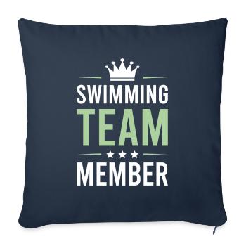 Équipe de natation - Housse de coussin décorative 45 x 45 cm - bleu marine - Devant