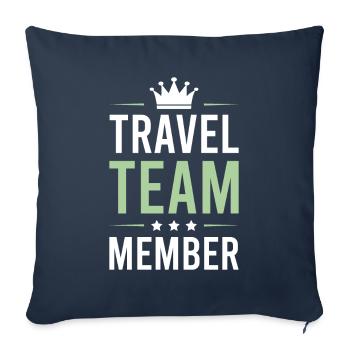 Équipe de voyage - Housse de coussin décorative 45 x 45 cm - bleu marine - Devant