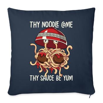 Flying Spaghetti Monster FSM - Sofa pillowcase 17,3'' x 17,3'' (45 x 45 cm) - navy - Front