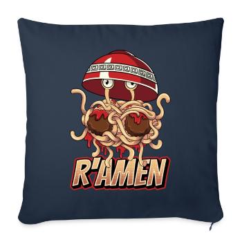 Fliegendes Spaghettimonster FSM Pastafarian - Sofakissenbezug 45 x 45 cm - Navy - Vorne