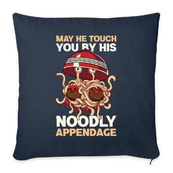 Monstre spaghetti volant FSM - Housse de coussin décorative 45 x 45 cm - bleu marine - Devant