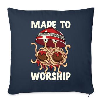Fliegendes Spaghettimonster FSM Pastafarian - Sofakissenbezug 45 x 45 cm - Navy - Vorne