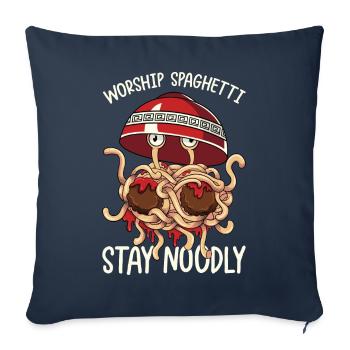 Flying Spaghetti Monster FSM - Sofa pillowcase 17,3'' x 17,3'' (45 x 45 cm) - navy - Front