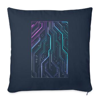 Cyber Vaporwave Aesthetics Futuristic - Sofa pillowcase 17,3'' x 17,3'' (45 x 45 cm) - navy - Front