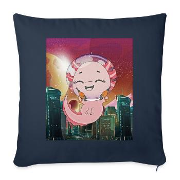 Atom Punk Aesthetic Vaporwave Futuristic Axol - Sofa pillowcase 17,3'' x 17,3'' (45 x 45 cm) - navy - Front